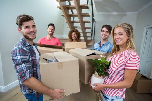 Packing materials and moving boxes prepared for a Chiswick home move