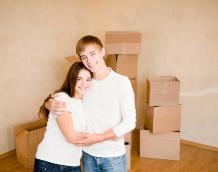 Removal team in Chiswick handling boxes during a local home move