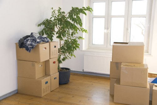 Business equipment being prepared for a commercial move in Chiswick